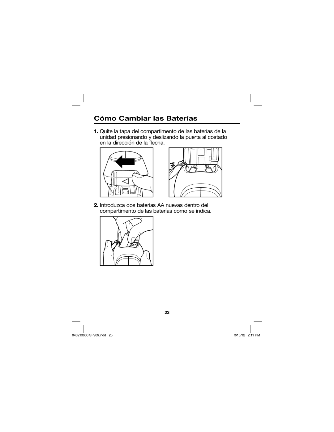 Hamilton Beach 840213800, Jar Opener manual Cómo Cambiar las Baterías 