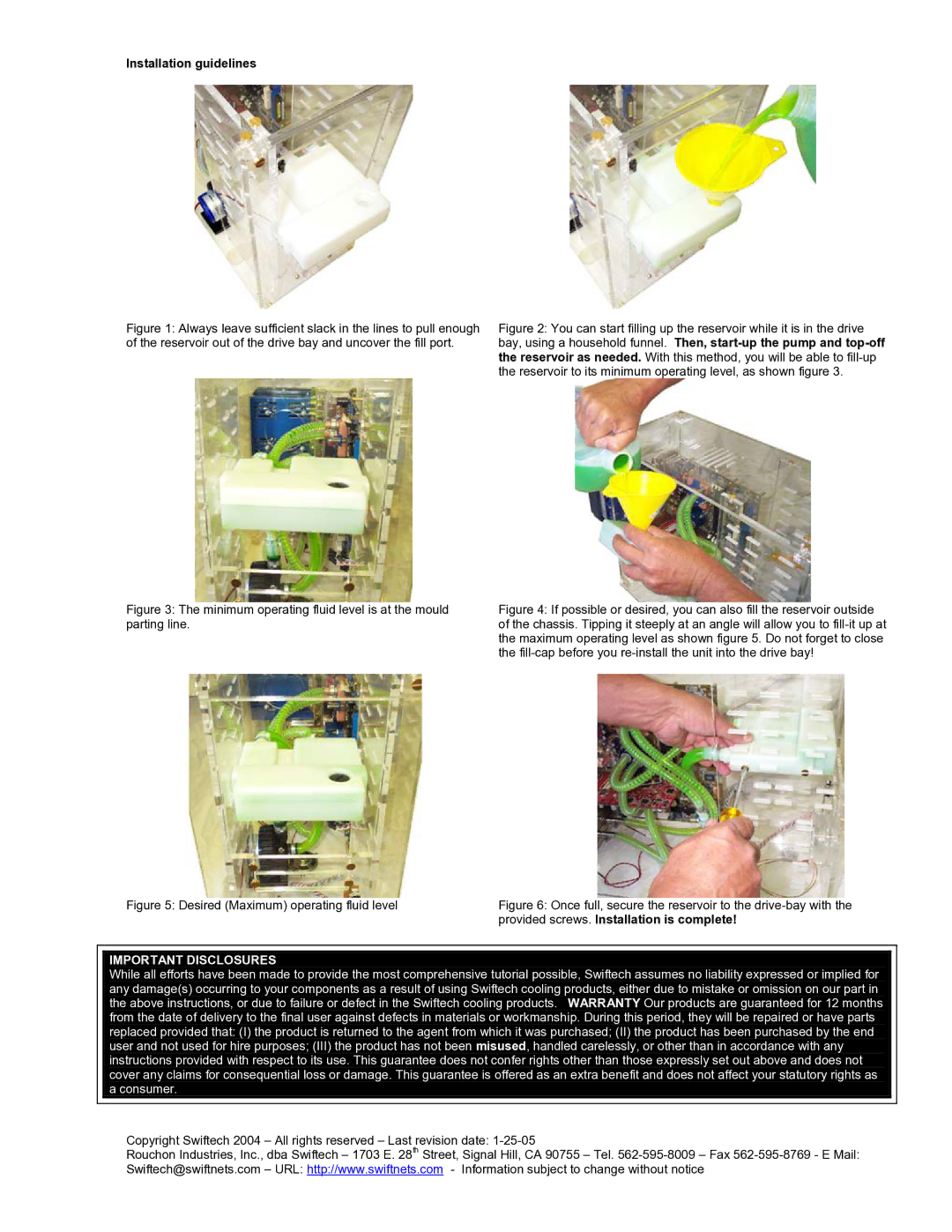 Hamilton Beach MCRES-525 manual Minimum operating fluid level is at the mould parting line, Important Disclosures 