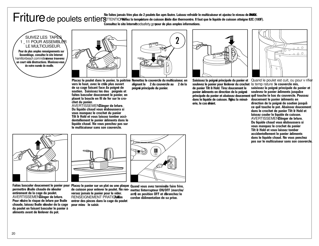 Hamilton Beach Meal Maker quick start Friture de poulets entiers, LE Multicuiseur 