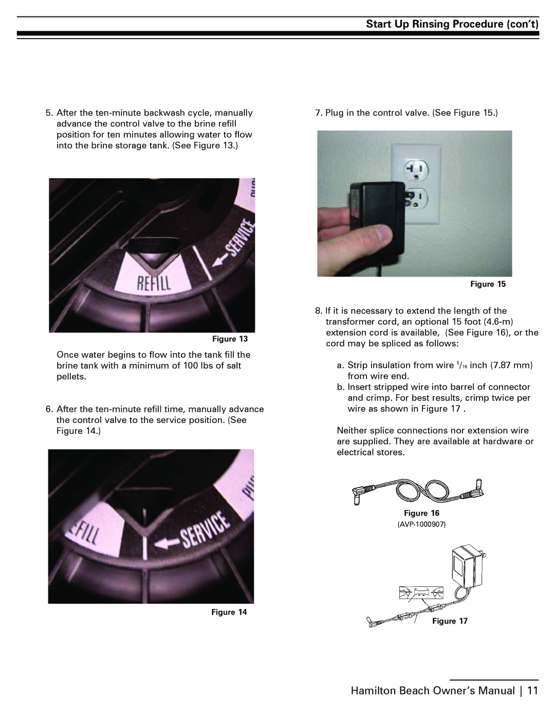 Hamilton Beach SA-HB-40-DB-CERT manual Start Up Rinsing Procedure con’t 