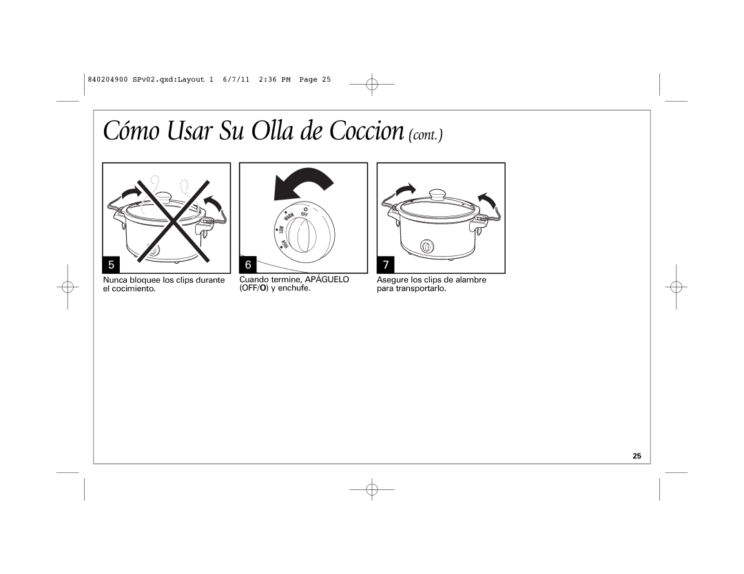 Hamilton Beach 33354, Stay or GoTM Slow Cooker, 33269, 33264, 33263, 33245, 33249, 33246 manual Cómo Usar Su Olla de Coccion 