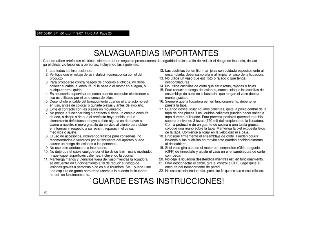 Hamilton Beach Wave Station Plus, 53257C manual Salvaguardias Importantes 