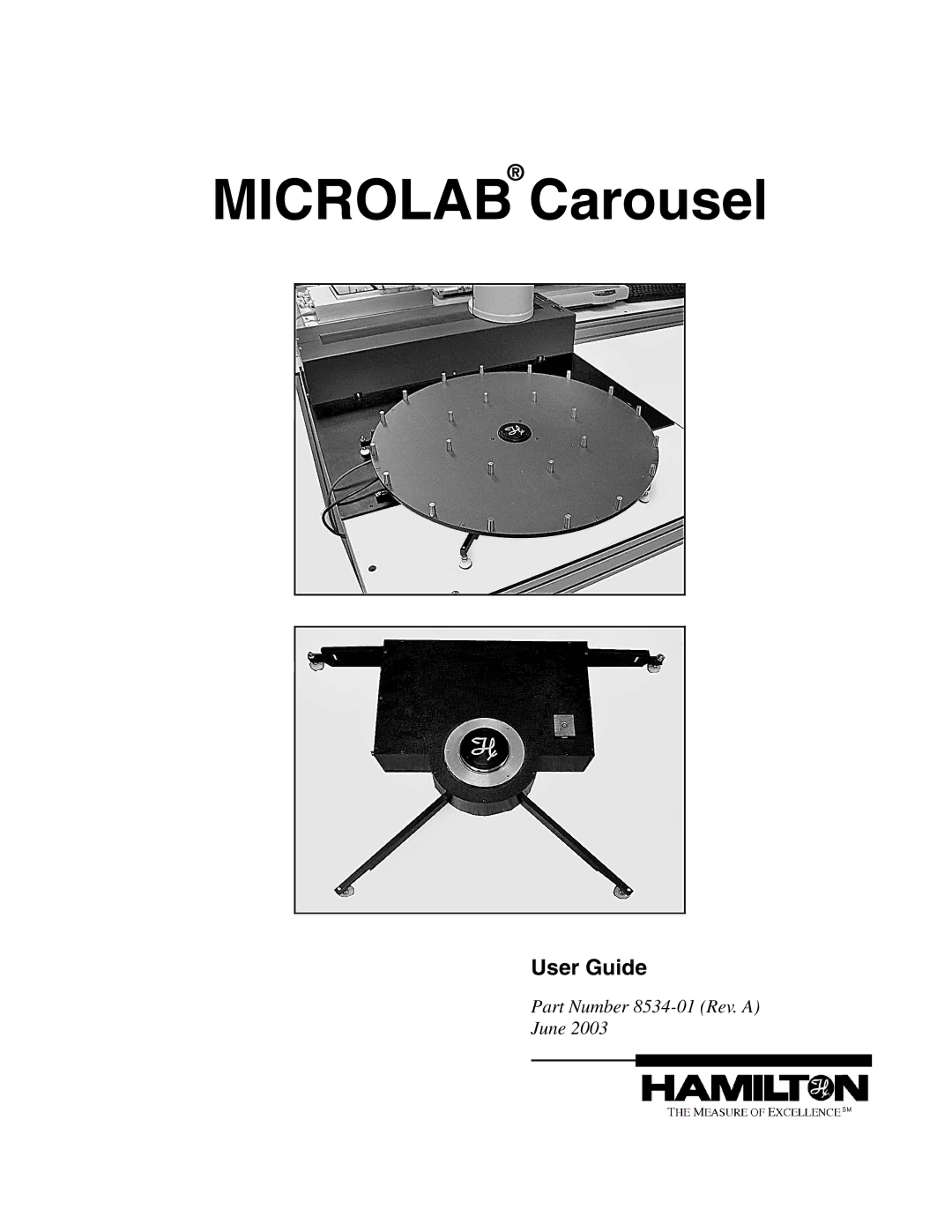 Hamilton Electronics 8534-01 manual Microlab Carousel, User Guide 