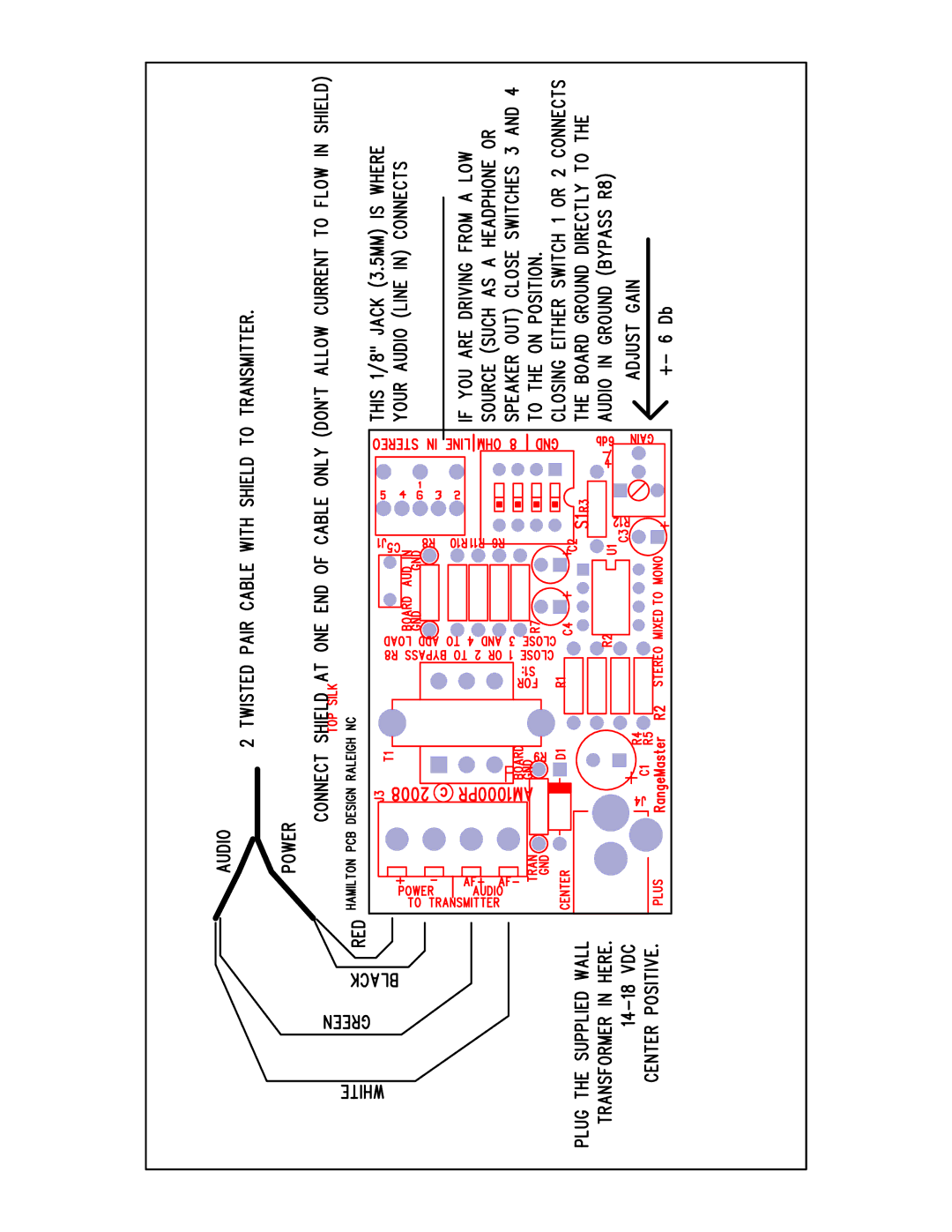 Hamilton Electronics AM1000 installation instructions 