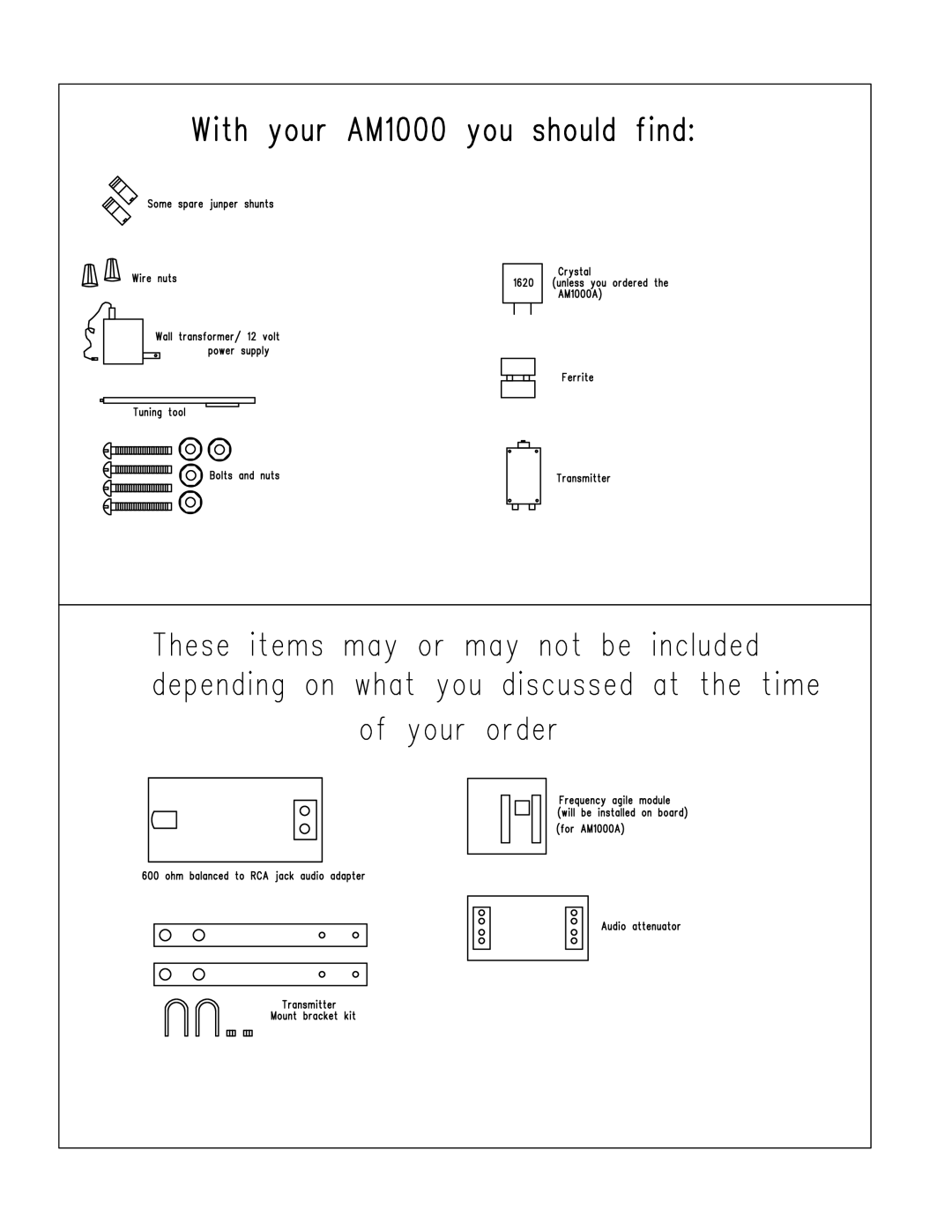 Hamilton Electronics AM1000 installation instructions 