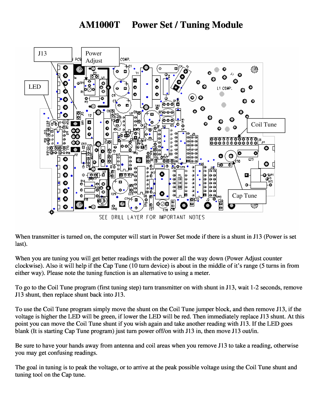 Hamilton Electronics installation instructions AM1000T Power Set / Tuning Module 