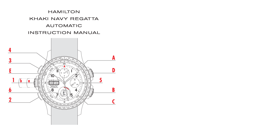 Hamilton Watch manual Hamilton Khaki Navy Regatta Automatic Instruction Manual, Starboa 