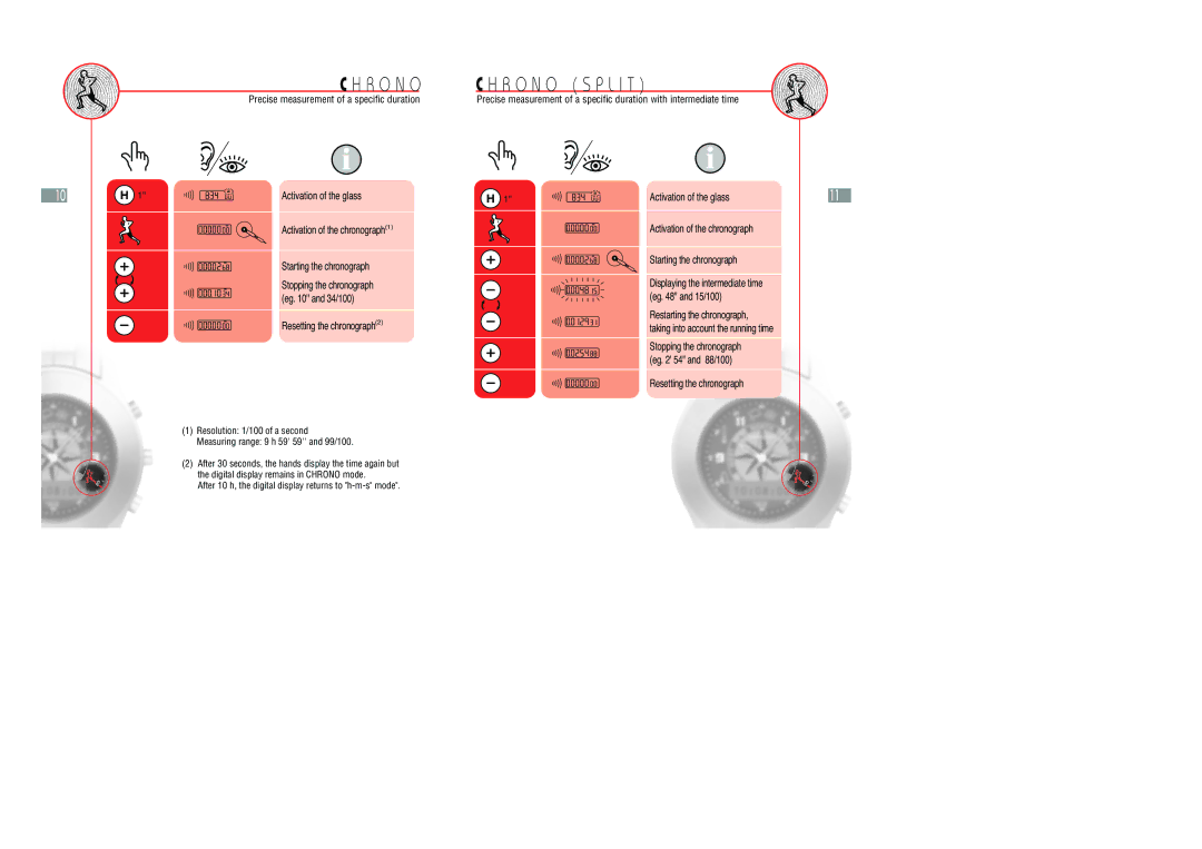 Hamilton Watch Multi Touch Watch manual R O N O S P L I T, Precise measurement of a specific duration 