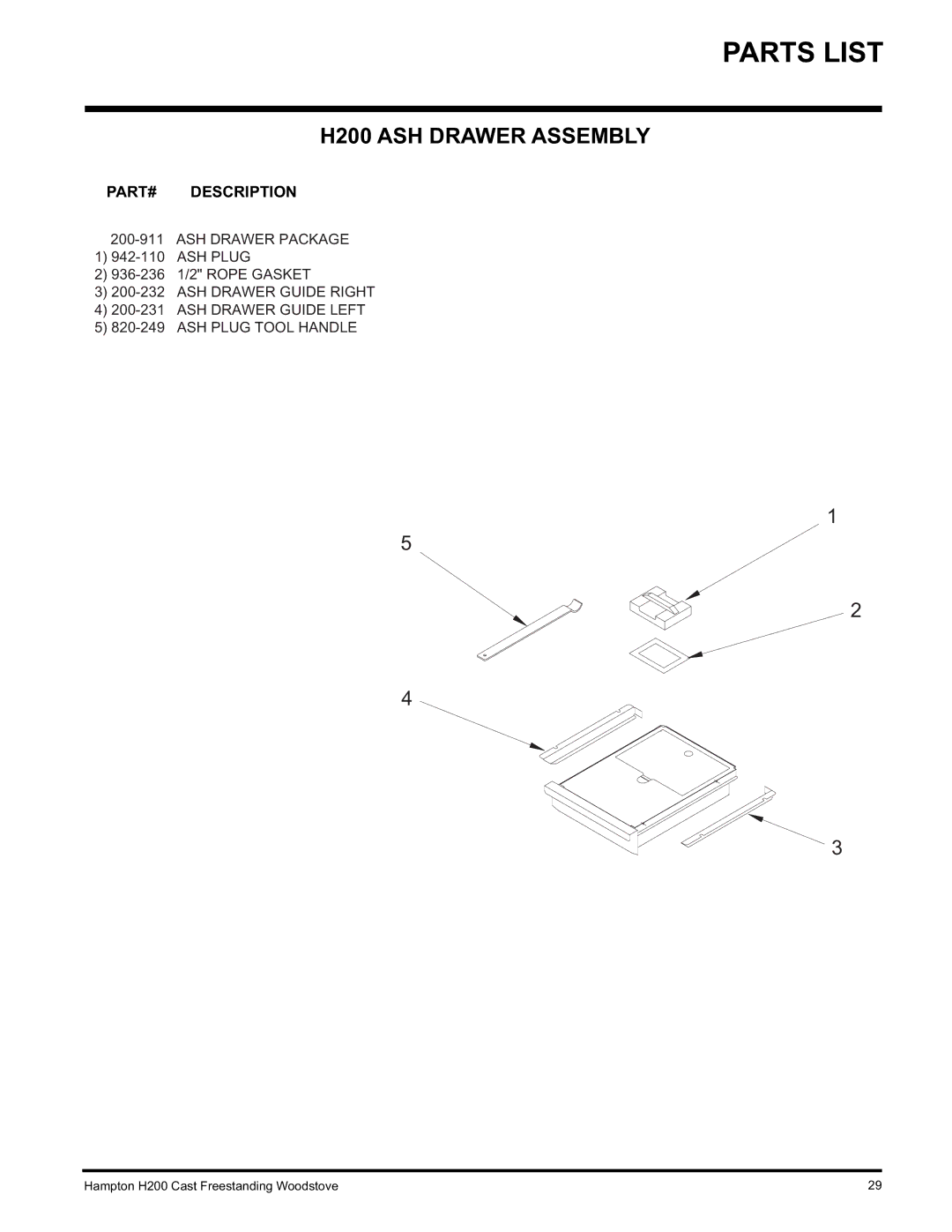 Hampton Direct installation manual H200 ASH Drawer Assembly 