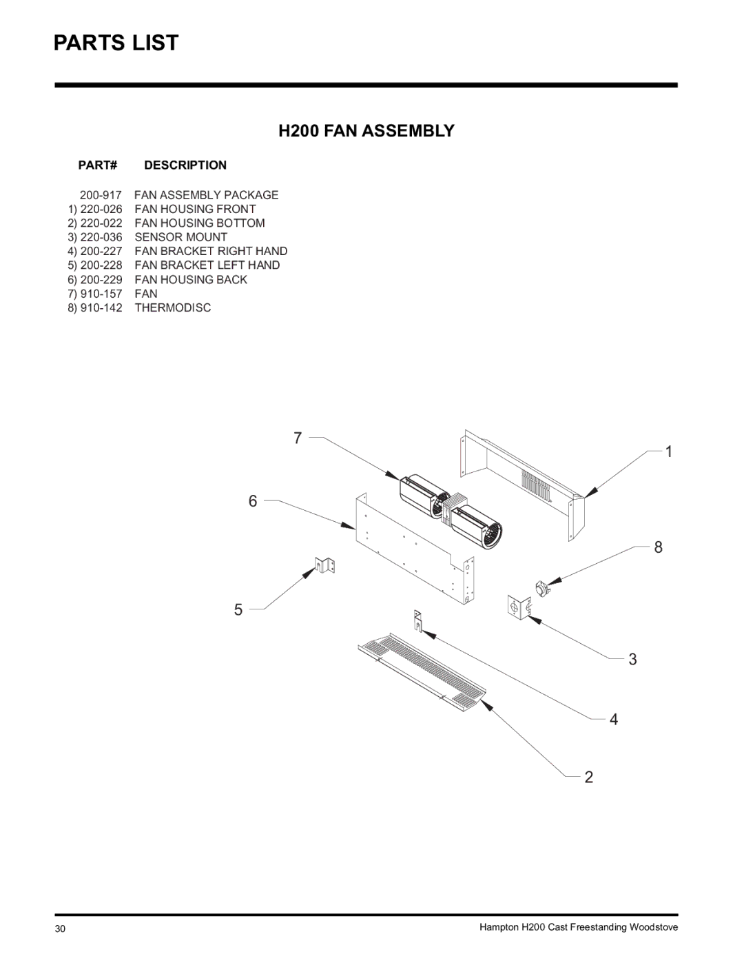 Hampton Direct installation manual H200 FAN Assembly 