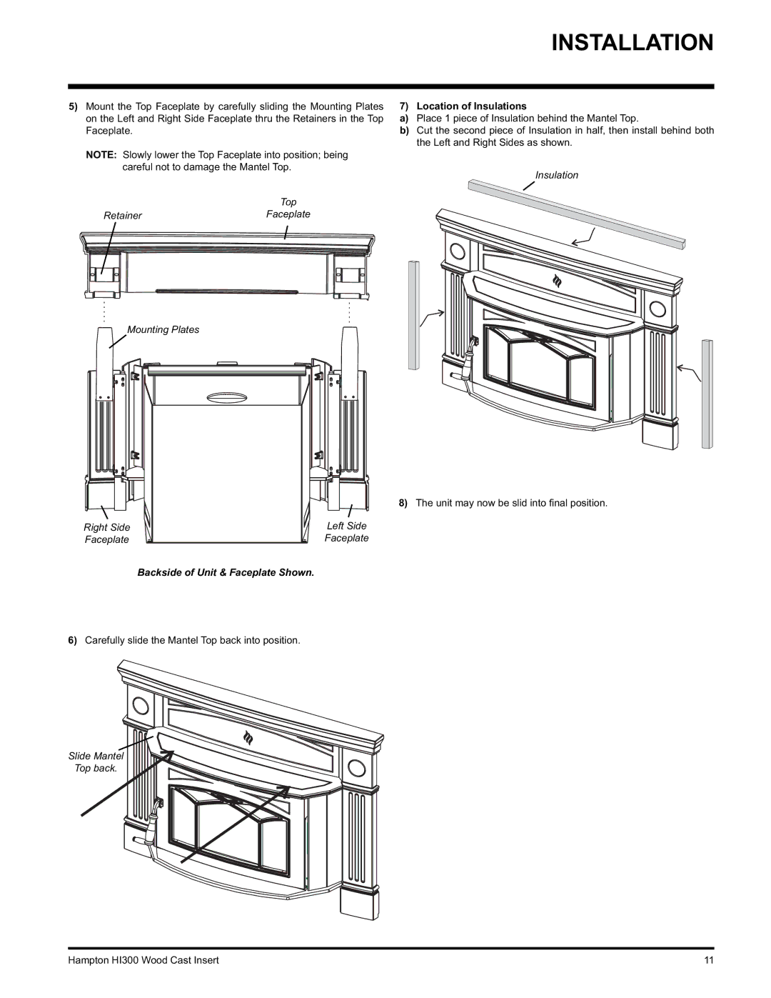 Hampton Direct HI300 installation manual Location of Insulations 