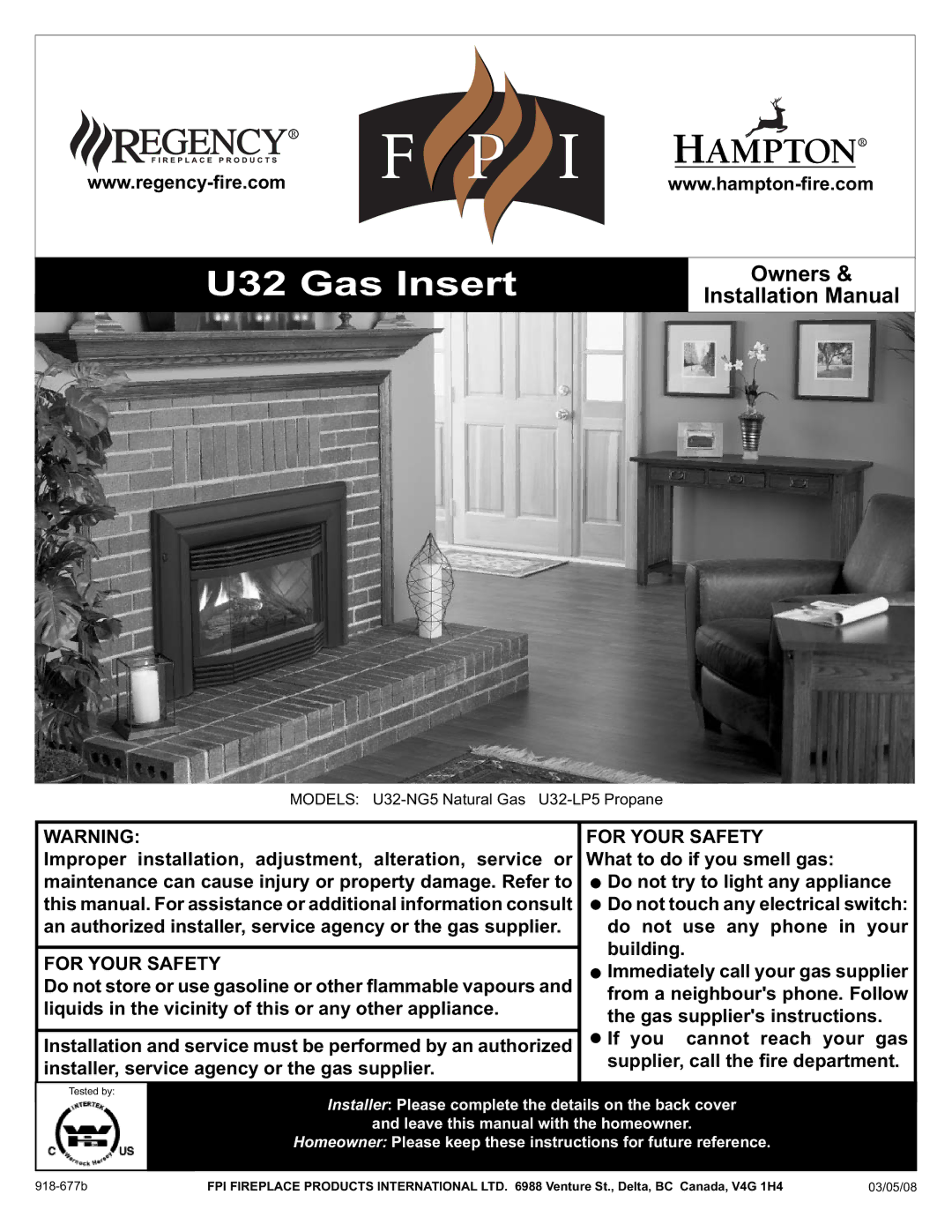 Hampton Direct installation manual U32 Gas Insert 