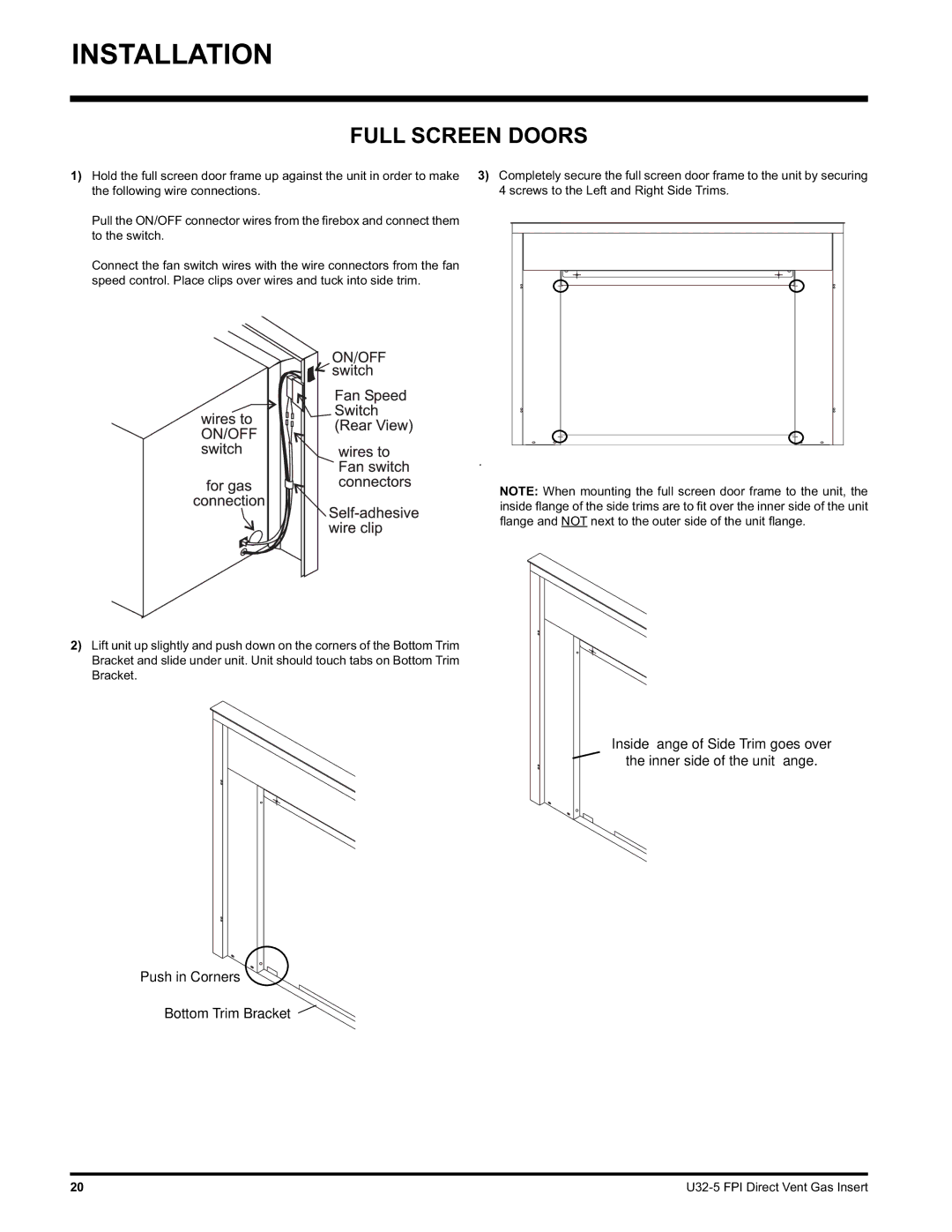 Hampton Direct U32 installation manual Full Screen Doors 