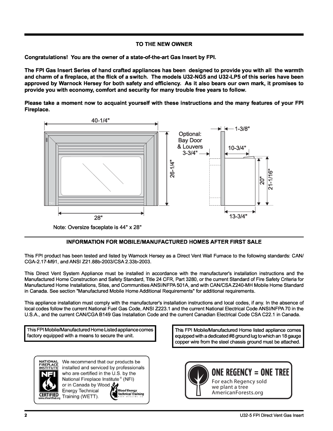 Hampton Direct U32 installation manual To The New Owner 
