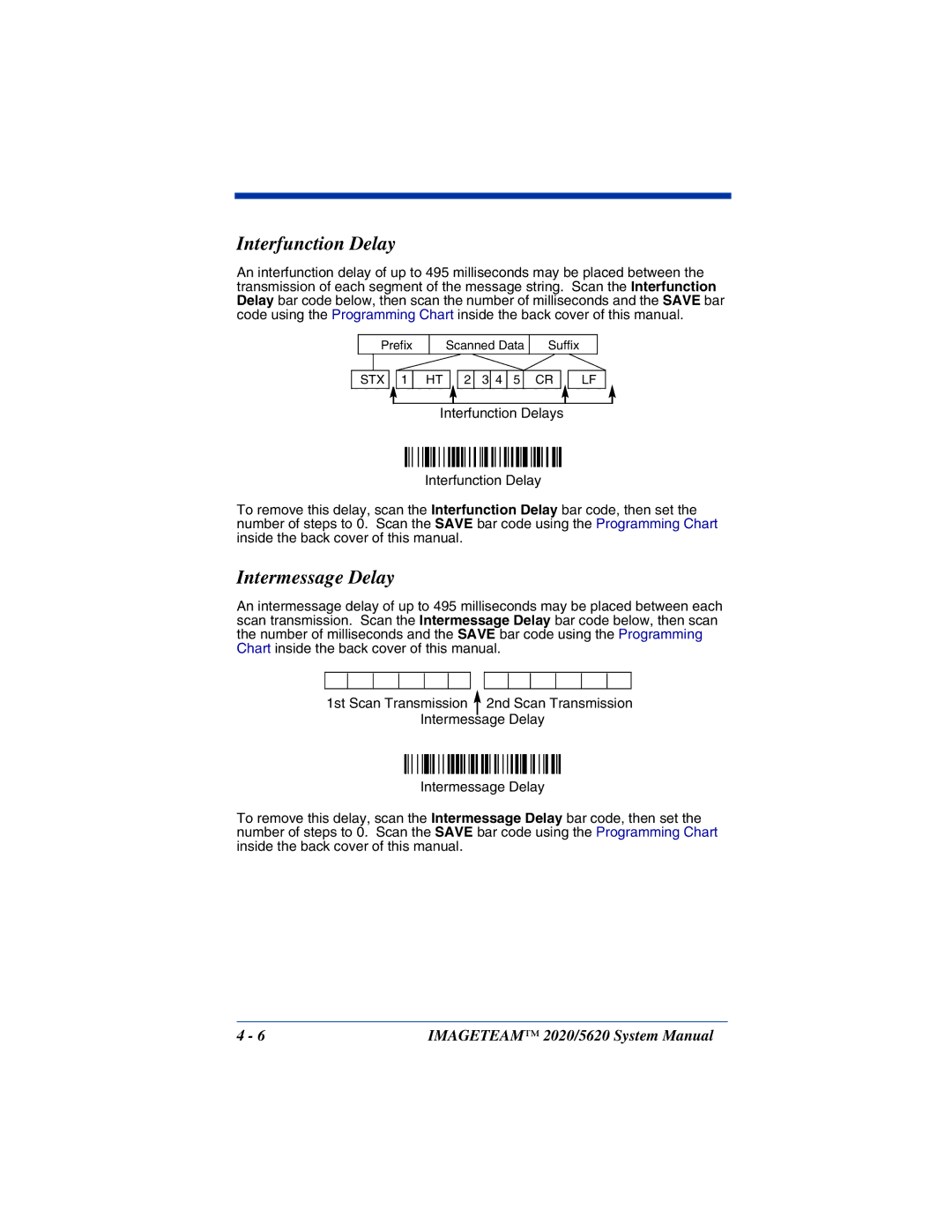 Hand Held Products 2020/5620 system manual Interfunction Delay, Intermessage Delay 