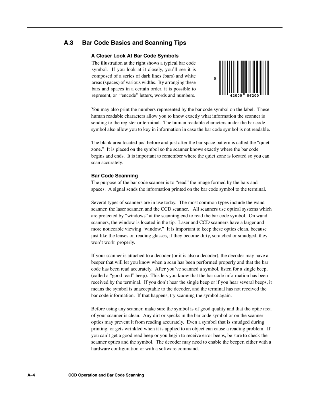 Hand Held Products 3700 CCD manual Bar Code Basics and Scanning Tips, Closer Look At Bar Code Symbols, Bar Code Scanning 