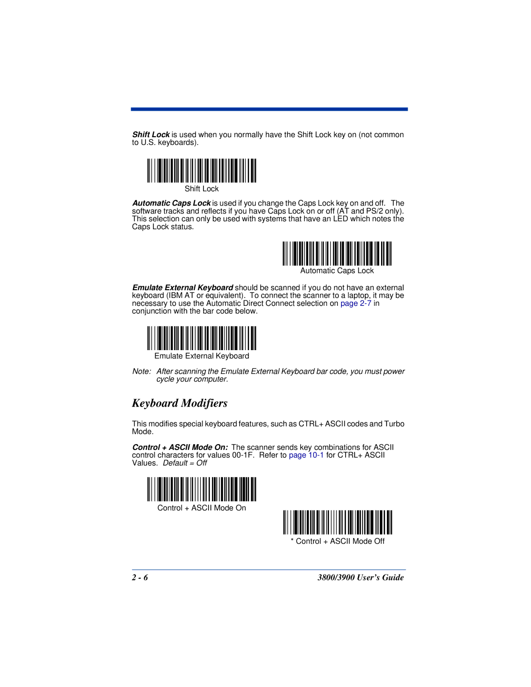 Hand Held Products 3900, 3800 manual Keyboard Modifiers 