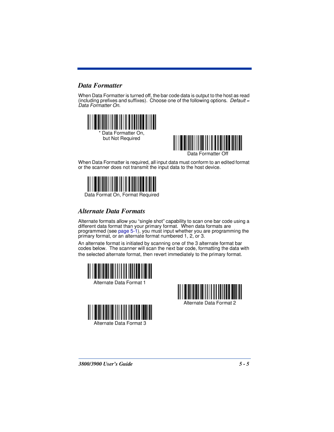 Hand Held Products 3800, 3900 manual Data Formatter, Alternate Data Formats 