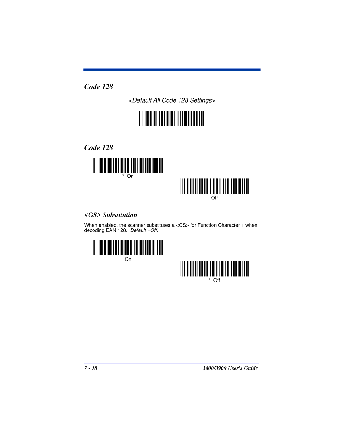 Hand Held Products 3900, 3800 manual GS Substitution 