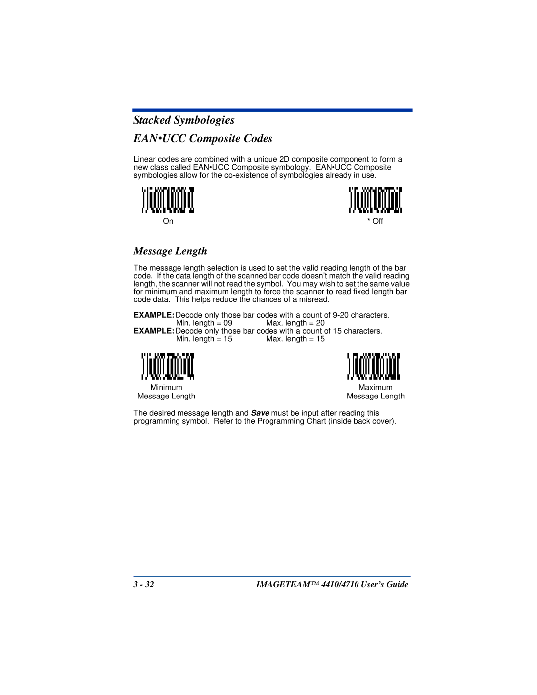 Hand Held Products 4410, 4710 manual Stacked Symbologies Eanucc Composite Codes 