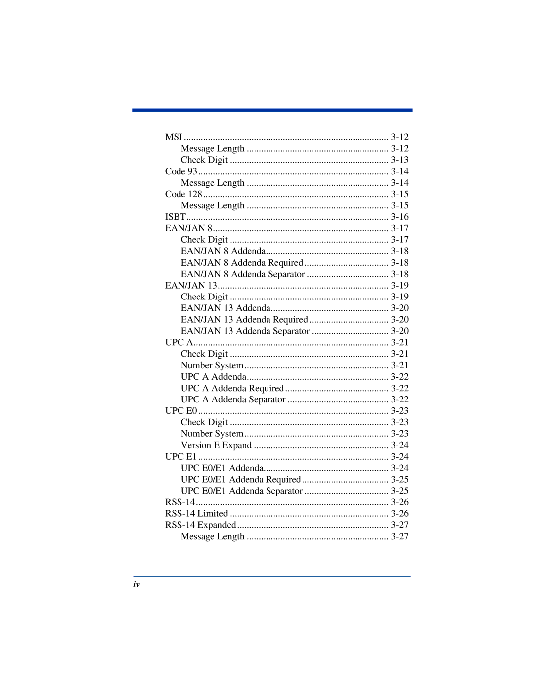 Hand Held Products 4410, 4710 manual Message Length Check Digit 