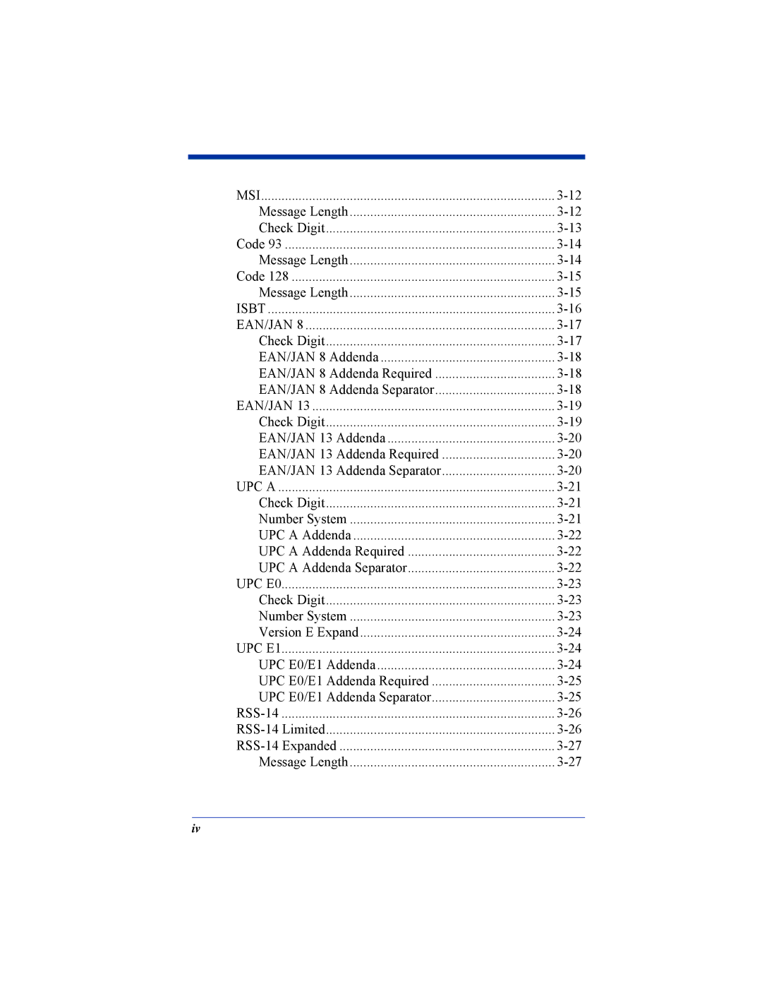 Hand Held Products 4410 manual Message Length Check Digit 