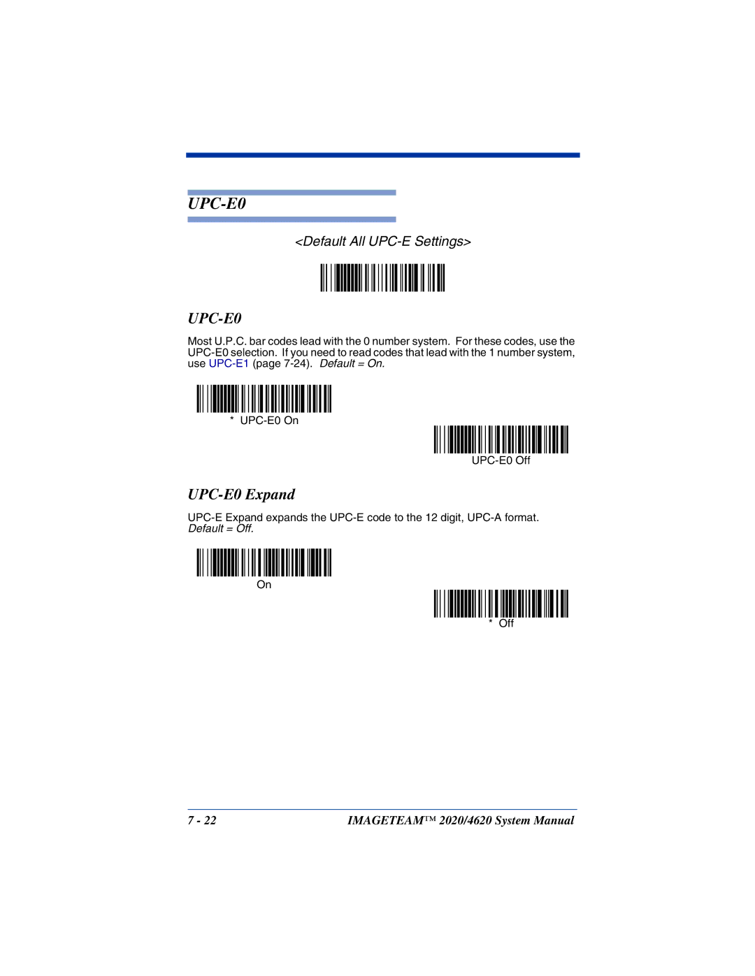 Hand Held Products 4620, 2020 system manual UPC-E0 Expand 