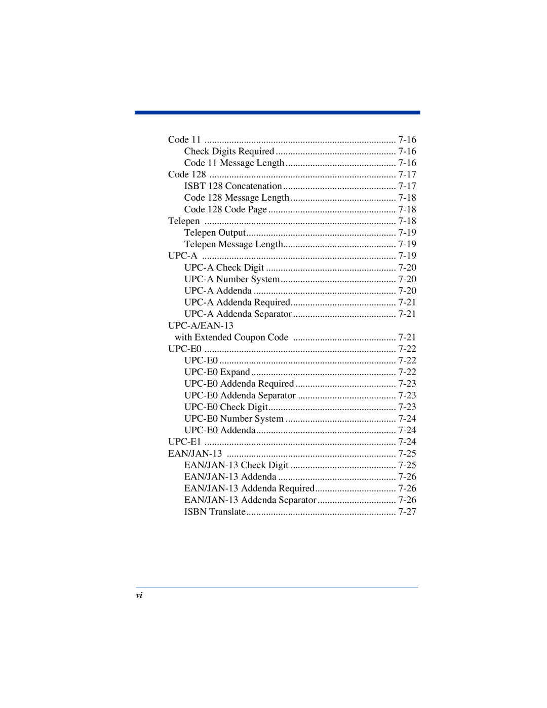 Hand Held Products 4620, 2020 system manual Check Digits Required Code 11 Message Length 