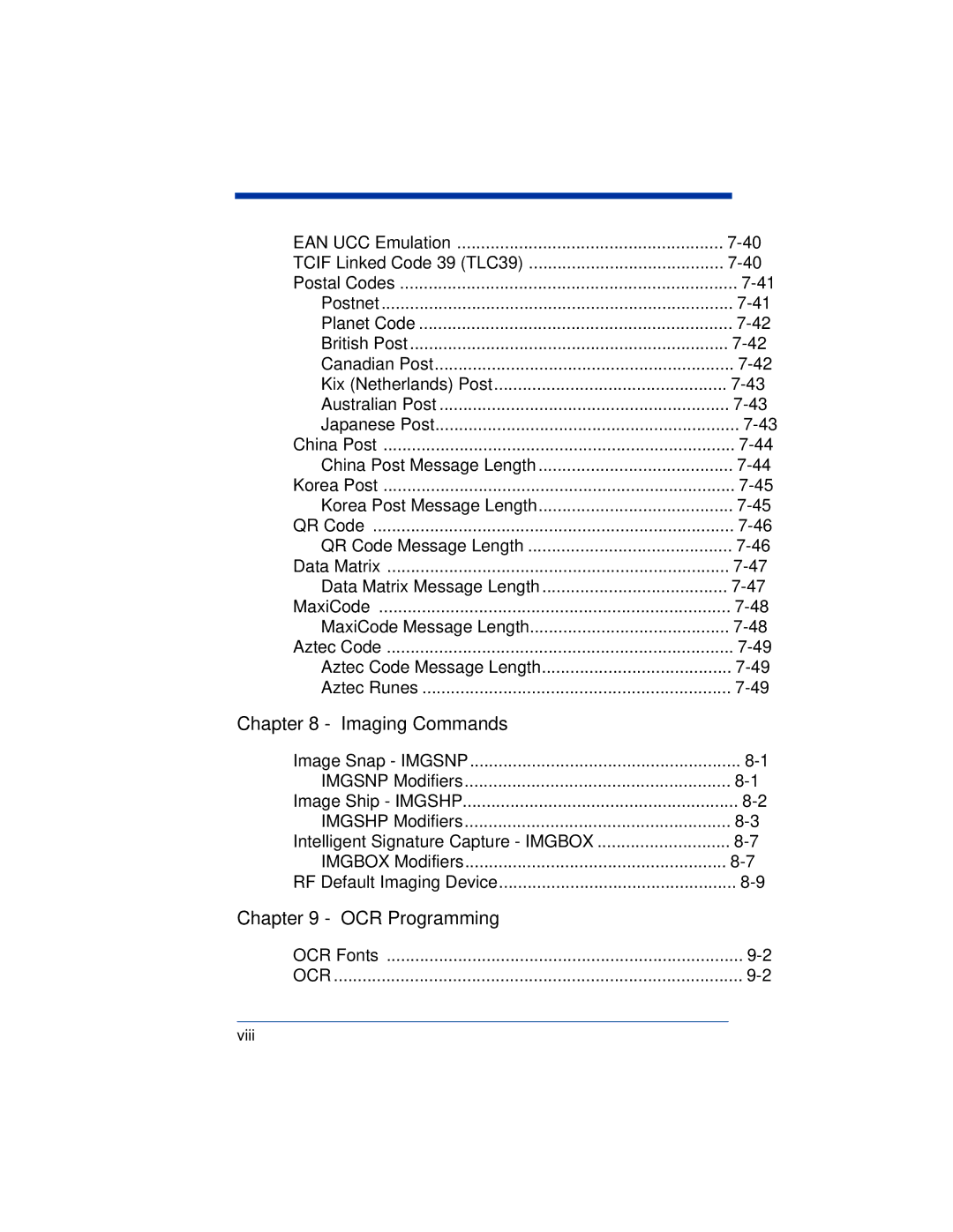 Hand Held Products 4620, 2020 system manual Imaging Commands 