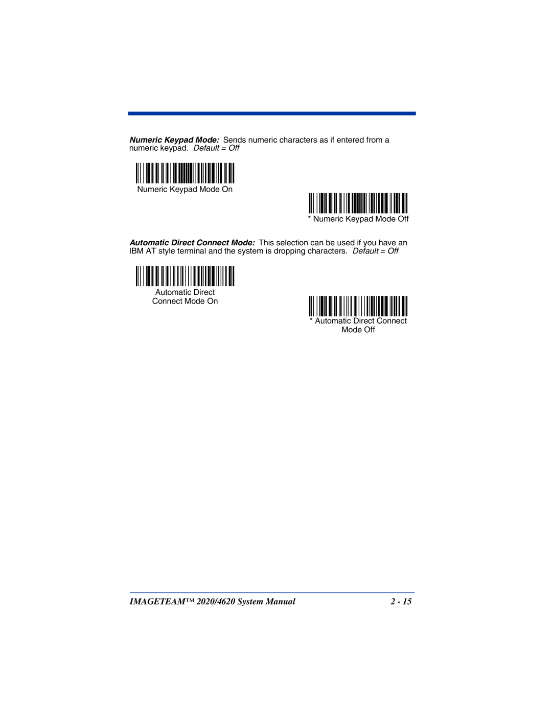 Hand Held Products system manual Imageteam 2020/4620 System Manual 