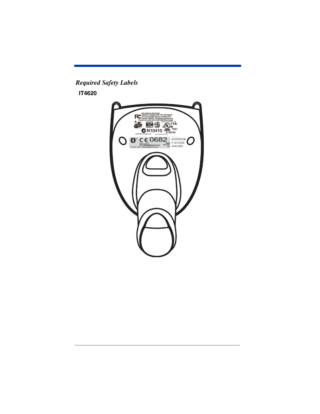 Hand Held Products 2020, 4620 system manual Required Safety Labels 