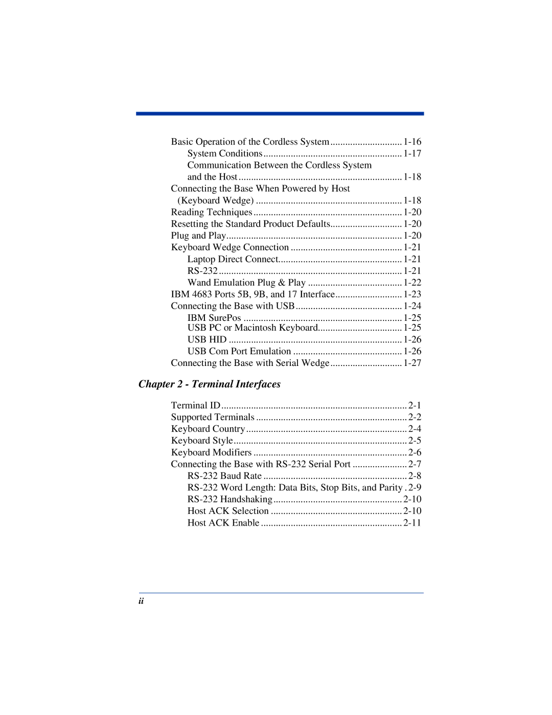 Hand Held Products 5620 system manual Terminal Interfaces 