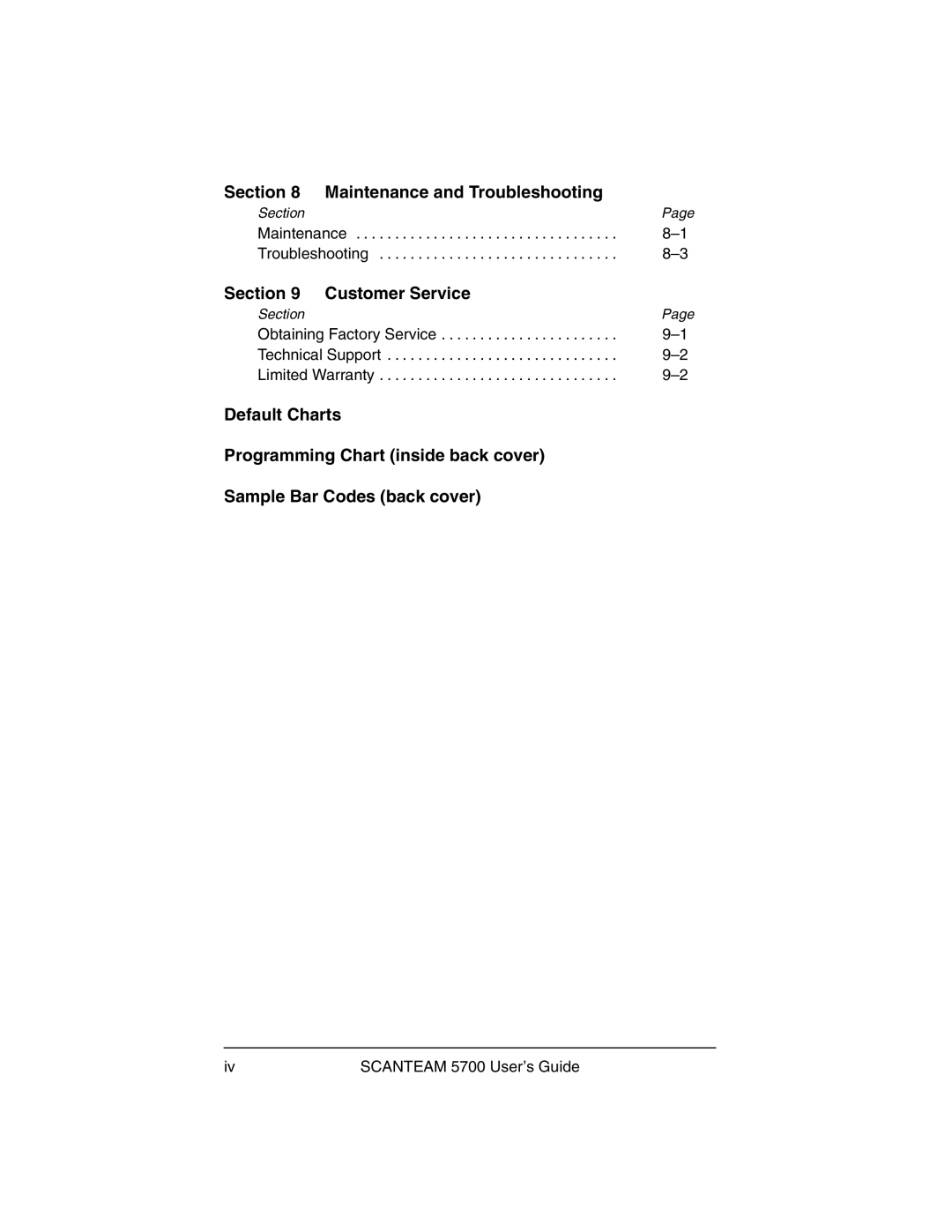 Hand Held Products 5700 manual Maintenance Troubleshooting, Obtaining Factory Service Technical Support 