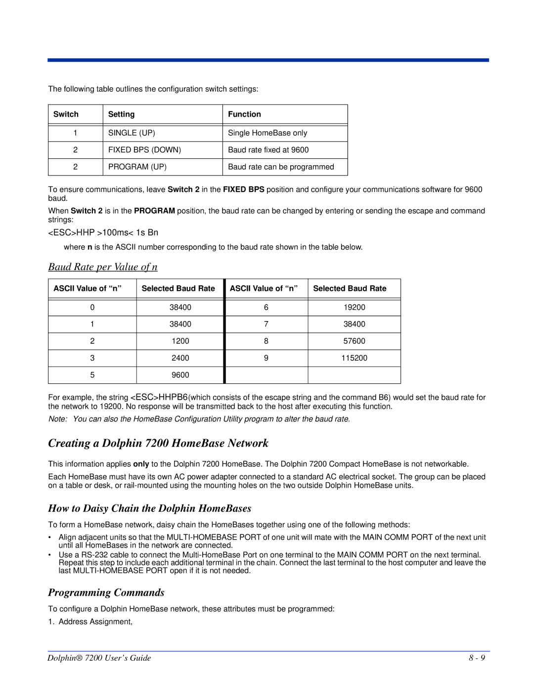 Hand Held Products manual Creating a Dolphin 7200 HomeBase Network, How to Daisy Chain the Dolphin HomeBases 