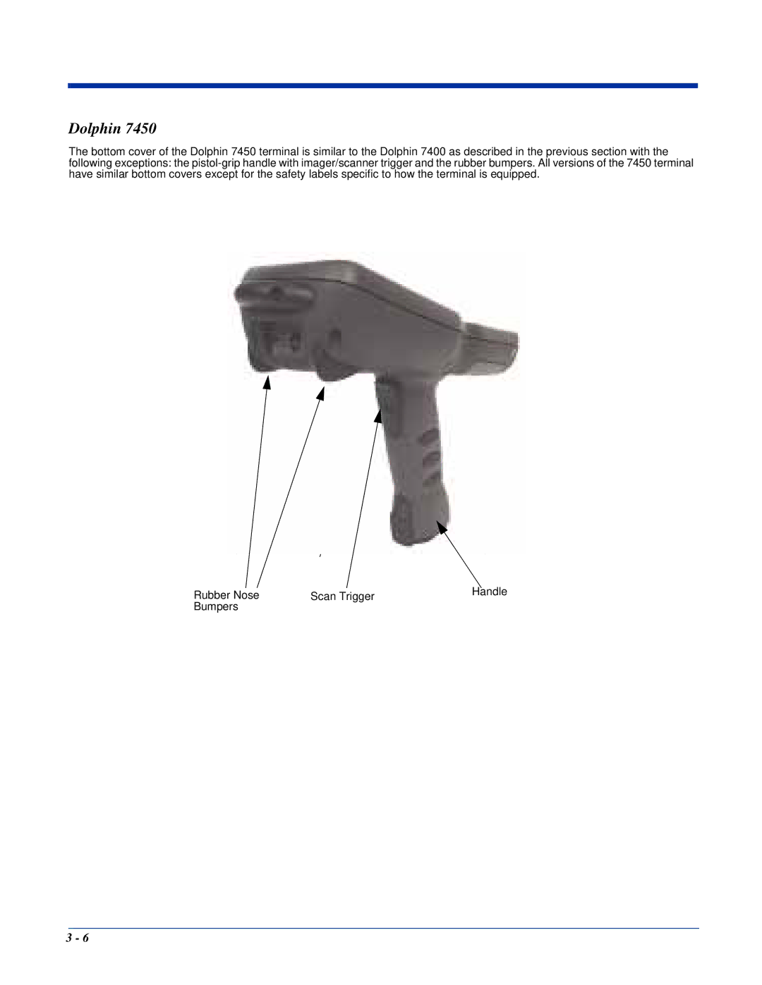 Hand Held Products Dolphin 7400, Dolphin 7450 manual Bumpers 