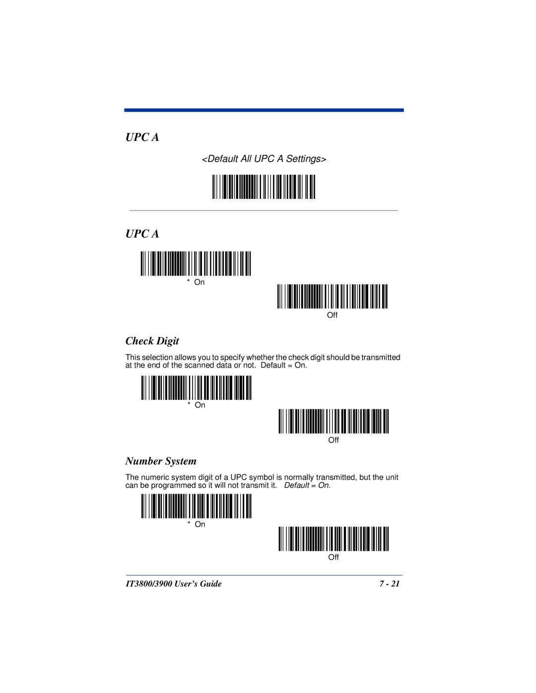 Hand Held Products IT3800, IT3900 manual Check Digit, Number System 