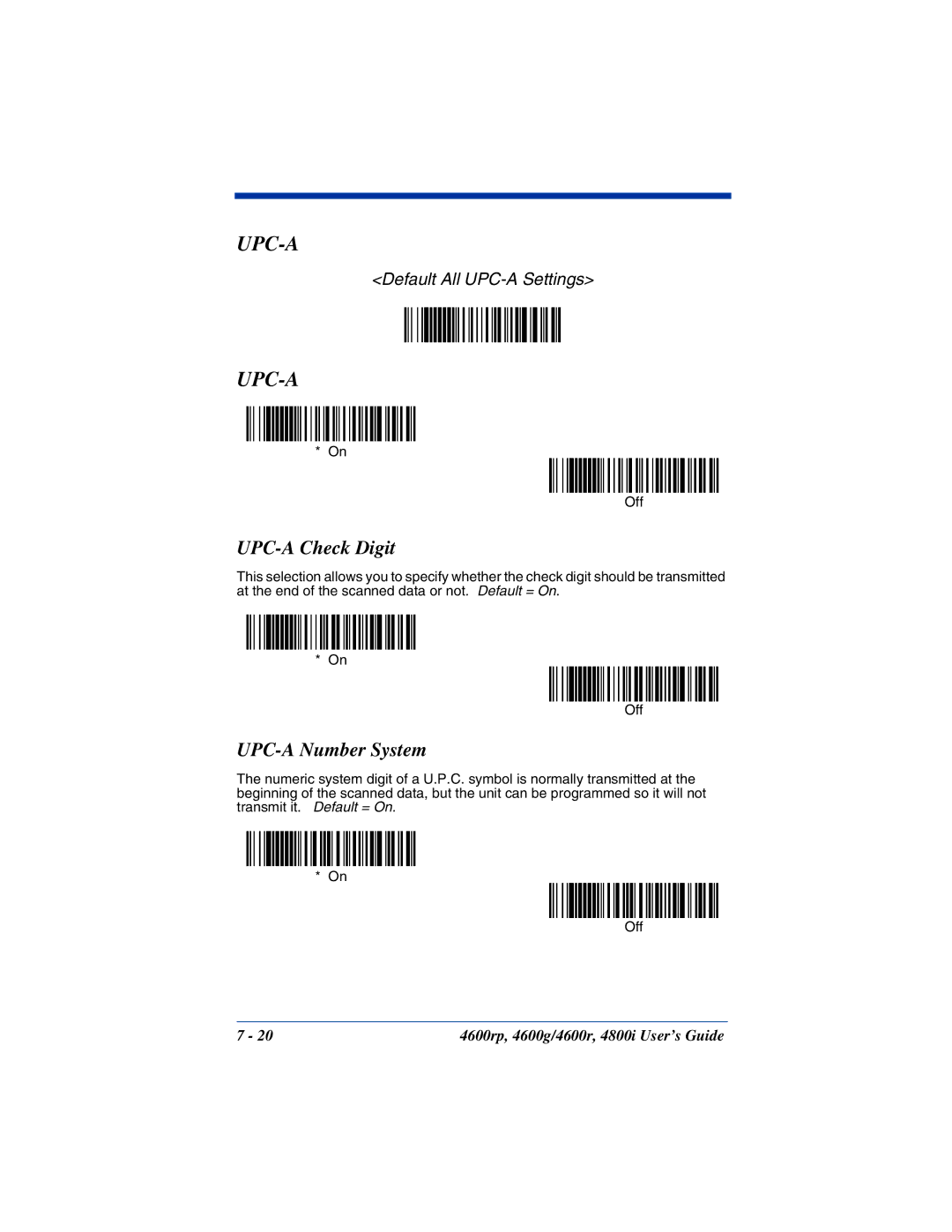 HandHeld Entertainment 4800i, 4600rp, 4600g manual UPC-A Check Digit, UPC-A Number System 