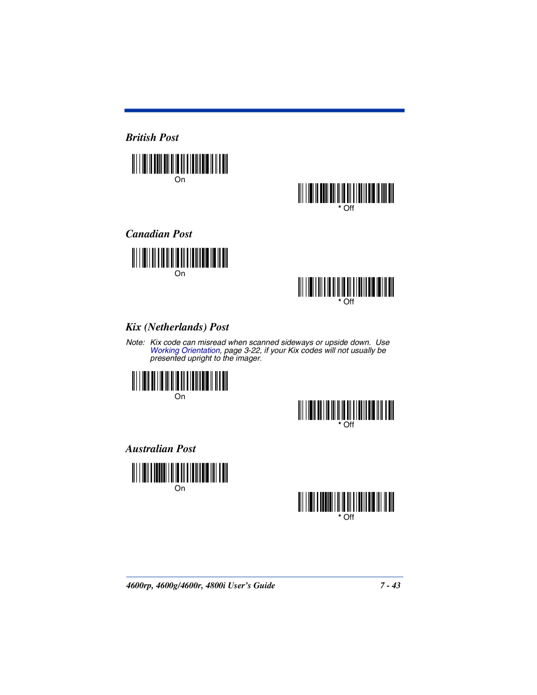 HandHeld Entertainment 4600g, 4800i, 4600rp manual British Post, Canadian Post, Kix Netherlands Post, Australian Post 