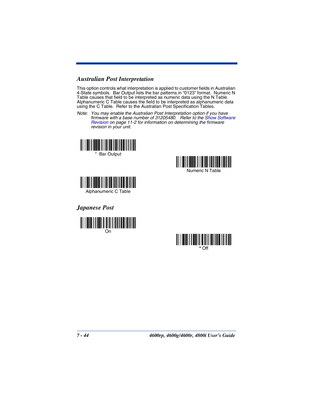 HandHeld Entertainment 4800i, 4600rp, 4600g manual Australian Post Interpretation, Japanese Post 