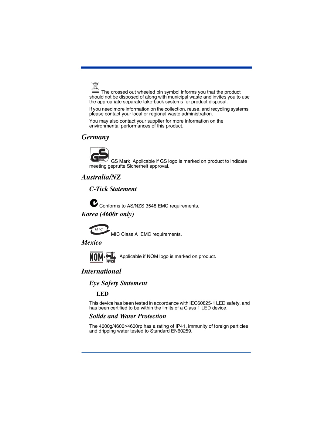 HandHeld Entertainment 4800i, 4600rp, 4600g manual Germany, Australia/NZ, International 