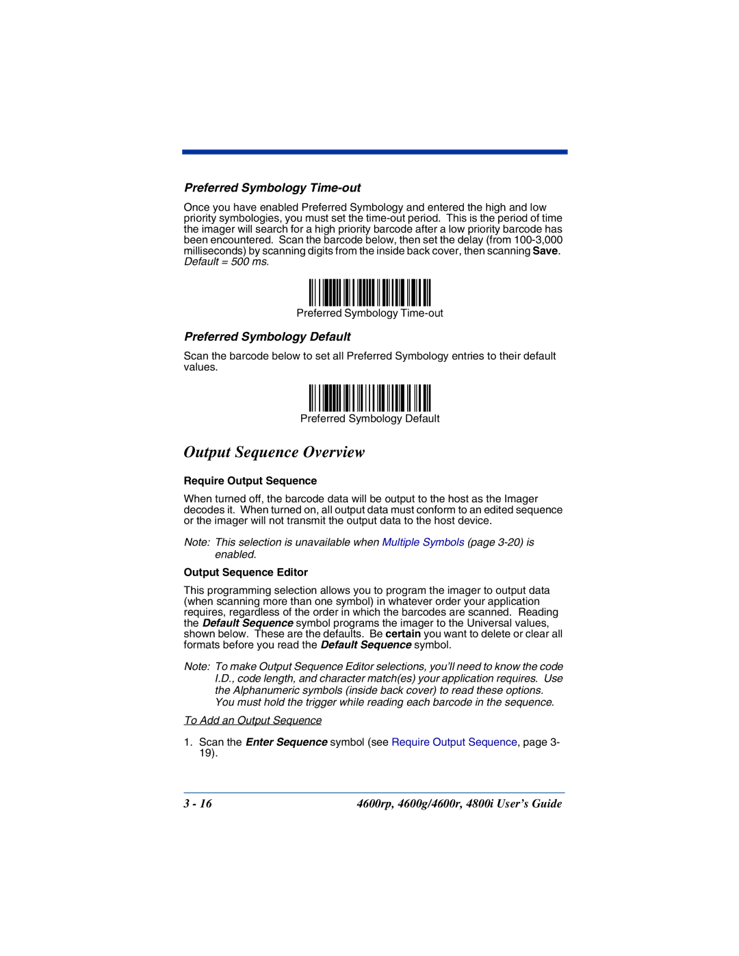 HandHeld Entertainment 4800i, 4600rp, 4600g Output Sequence Overview, Require Output Sequence, Output Sequence Editor 