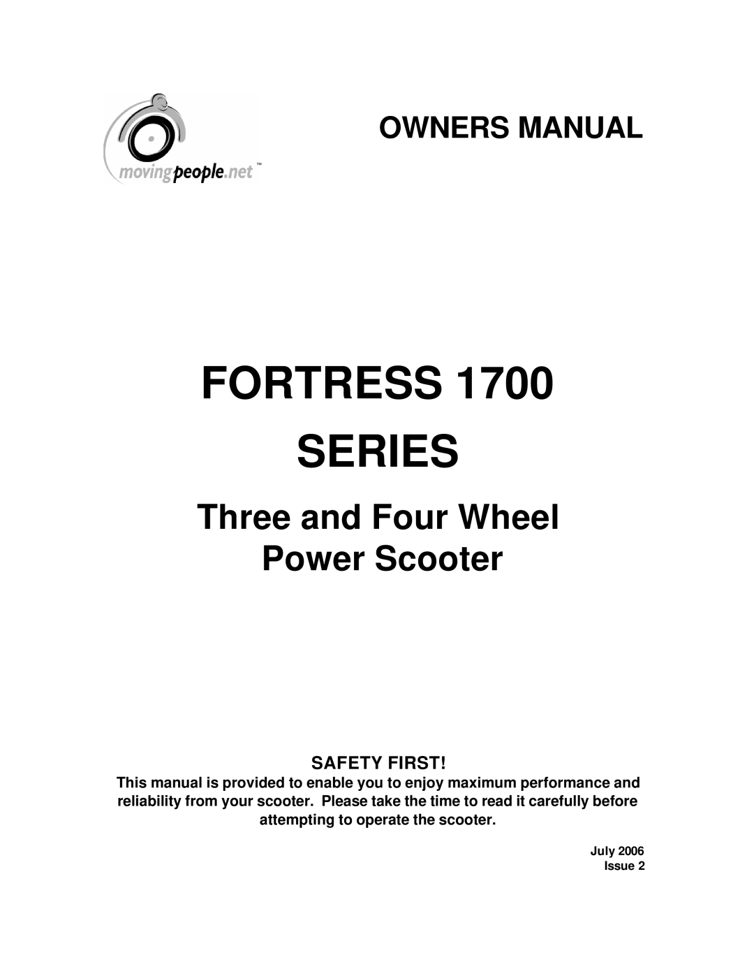 Handicare 1700 manual Fortress Series 