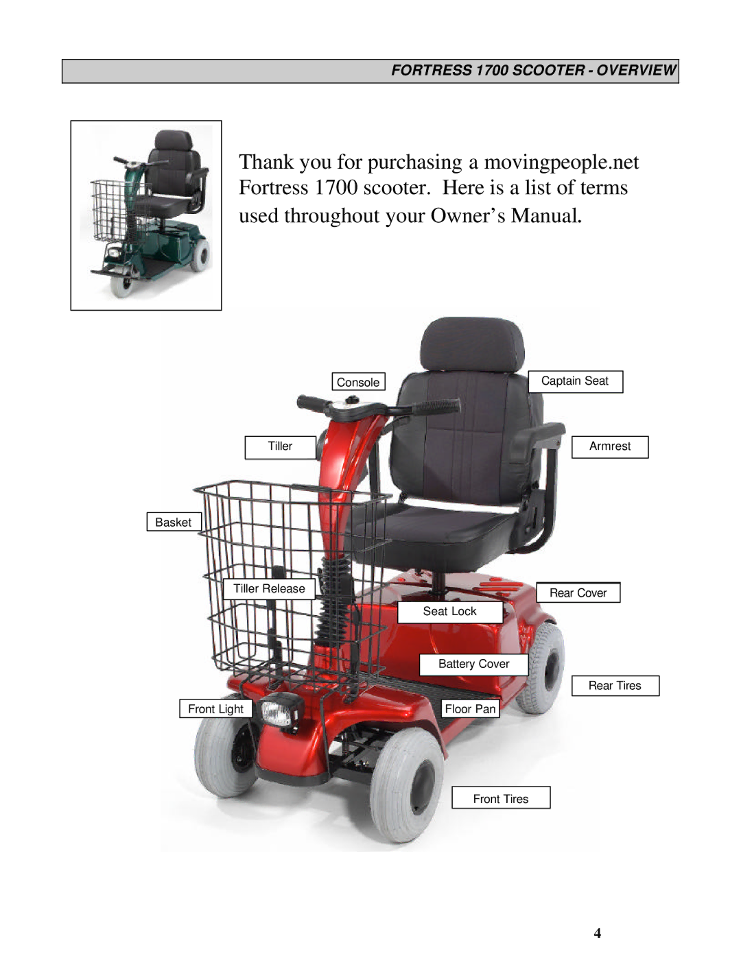 Handicare manual Fortress 1700 Scooter Overview 