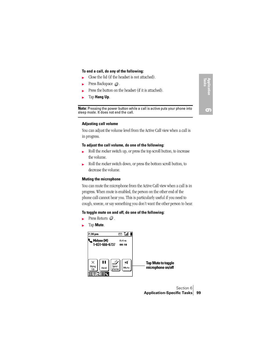 Handspring 300 manual Press Return Tap Mute 