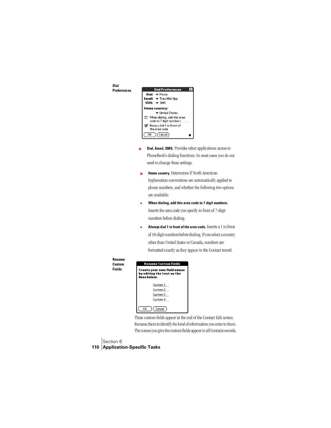 Handspring 300 manual Other than United States or Canada, numbers are, 110 