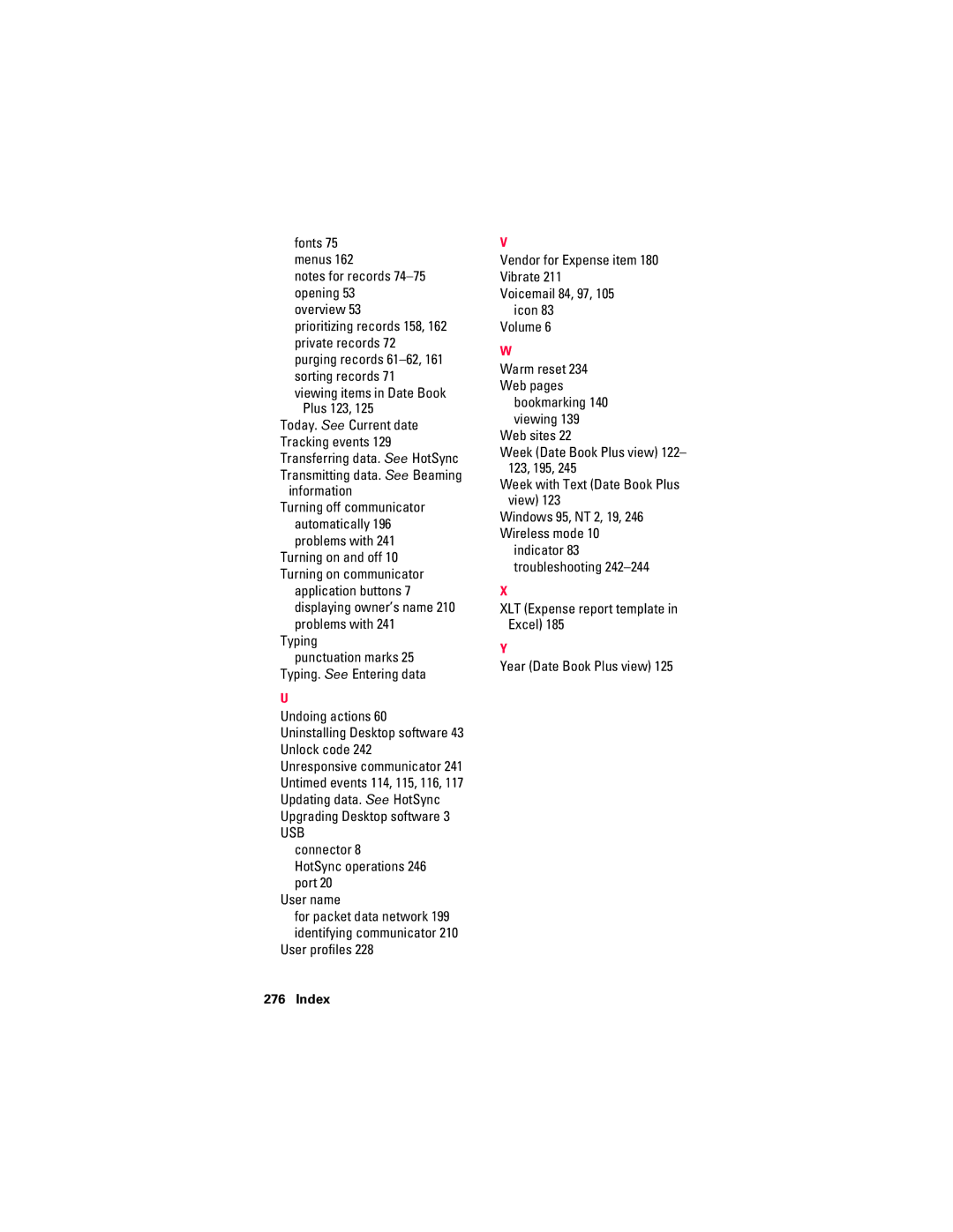 Handspring 300 manual HotSync operations 246 port User name 