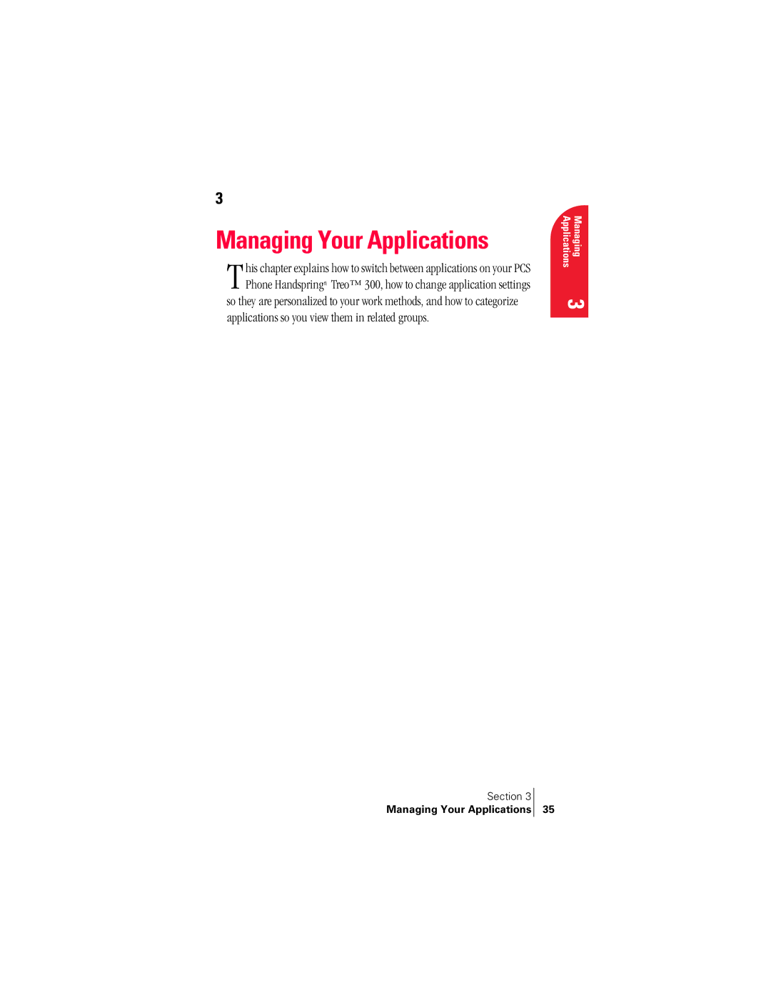 Handspring 300 manual Managing Your Applications 