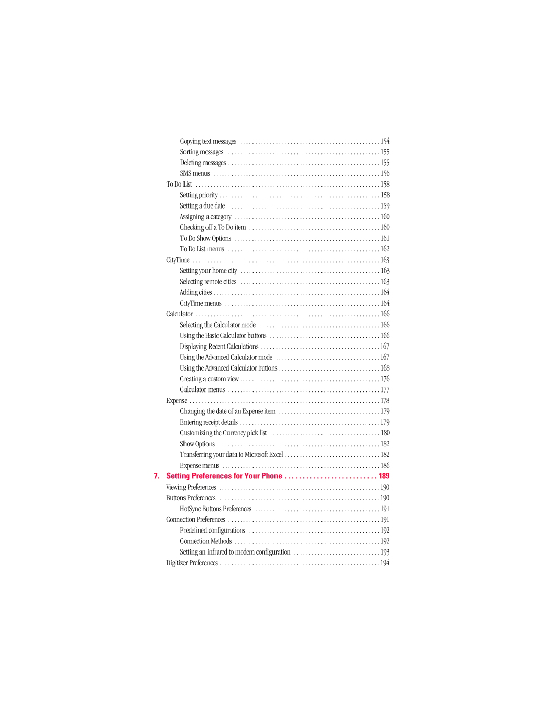 Handspring 300 manual Setting Preferences for Your Phone 