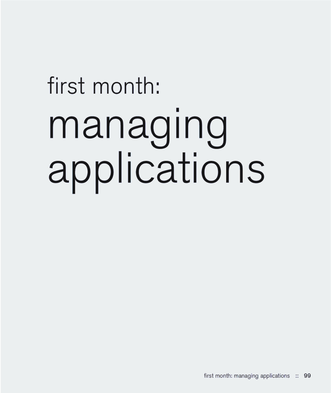 Handspring 600 manual Managing applications, ﬁrst month managing applications 