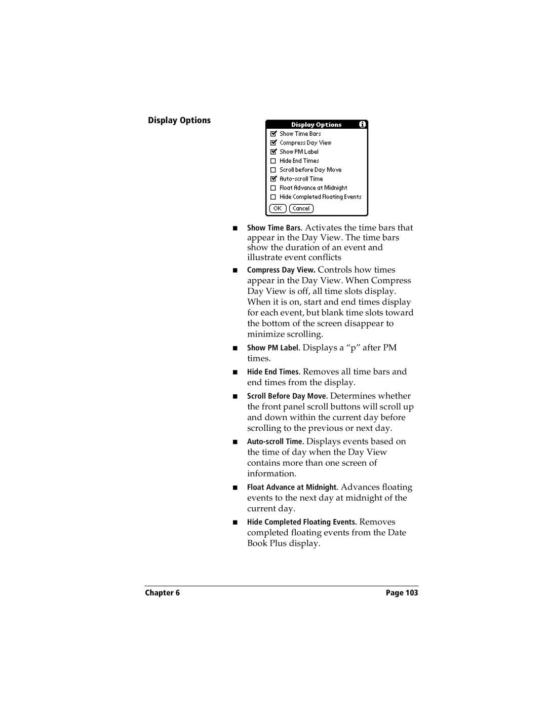 Handspring Visor manual Display Options 